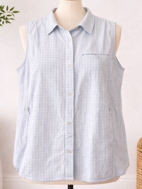 Quest Men’s Sleeveless Button-Up Shirt – XL